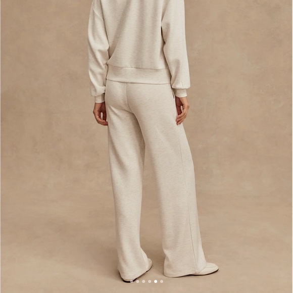 Varley Wide Leg Pant - Ivory Marl - Picture 4 of 12